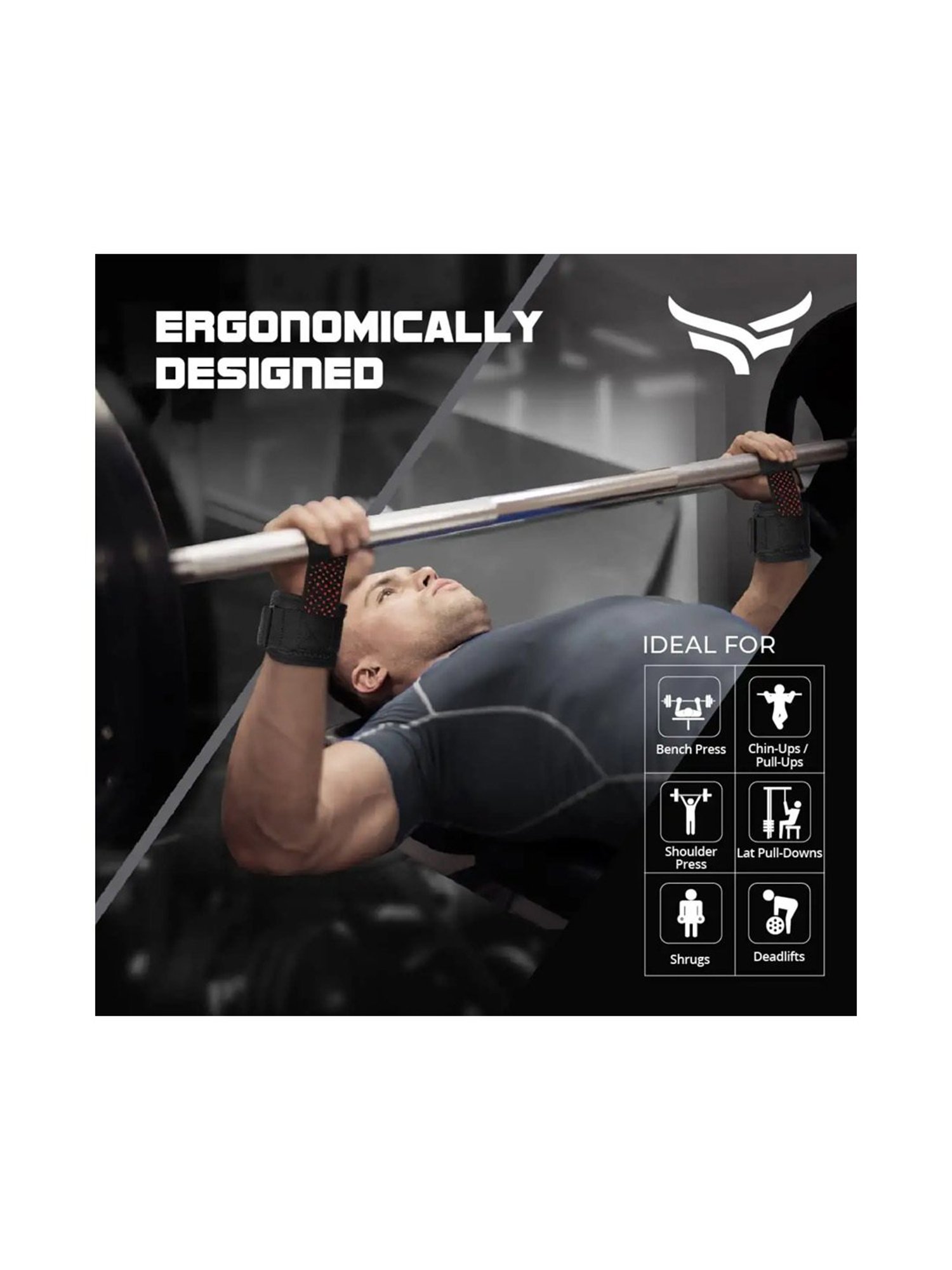 Xtrim Silicon Coated Set of 2 Weight Lifting Grip (Red)