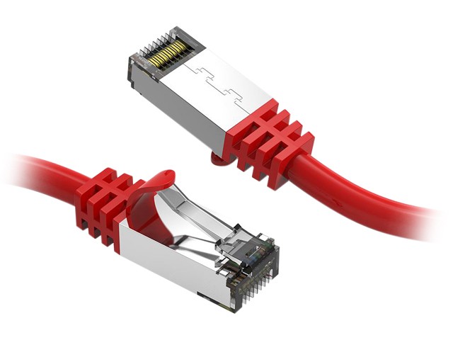 Nippon Labs 60CAT8-3-26RD Cat8 Ethernet Cable 3 feet Slim Series - Red | 2GHz, 40G, S/FTP - Shielded 40Gbps 2000Mhz SFTP Patch Cord, Cat8 RJ45 Cable - in Wall, Outdoor for Router, Modem, etc.
