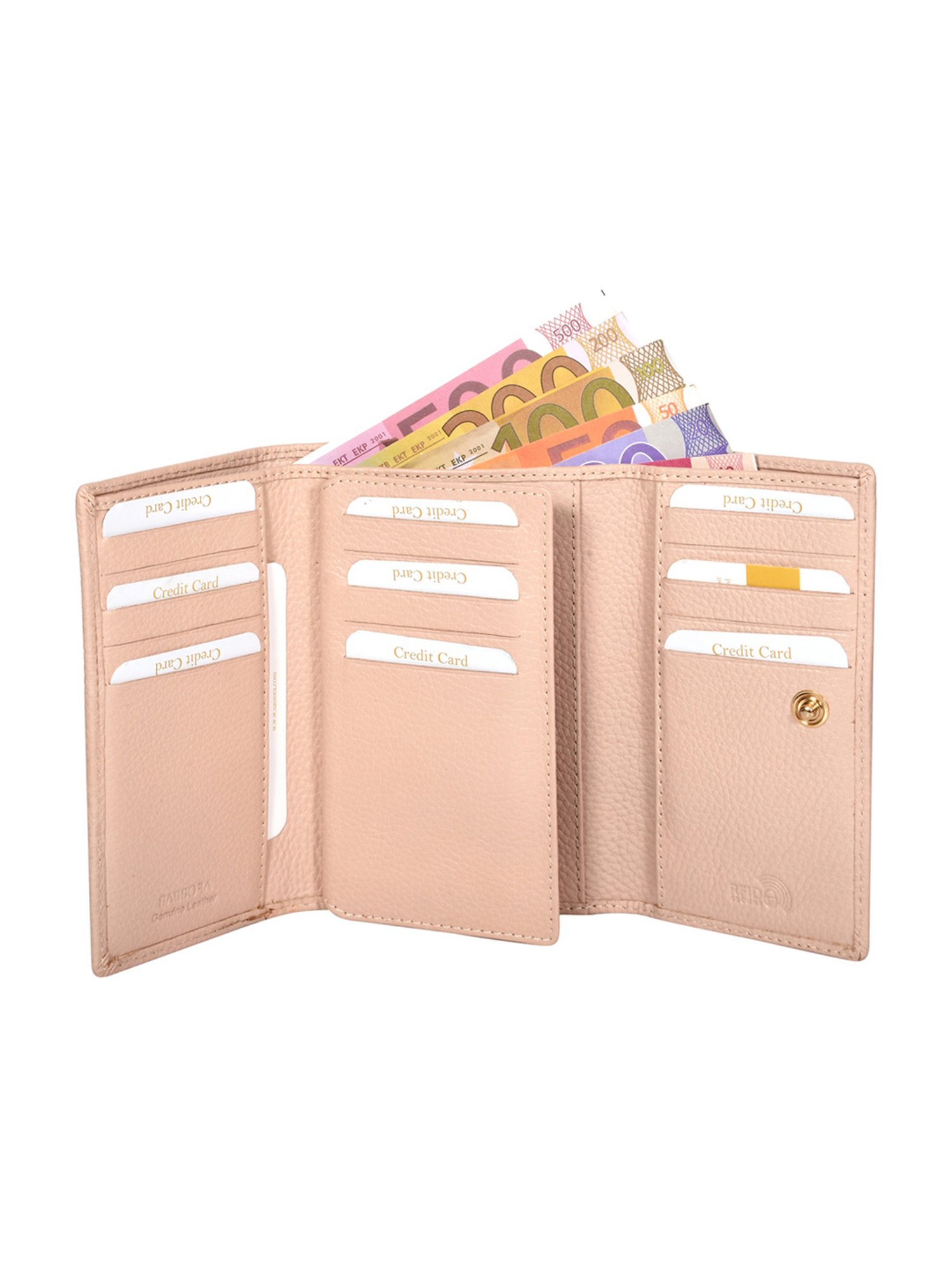 Sassora Lyla Light Pink Small Leather Wallet for Women