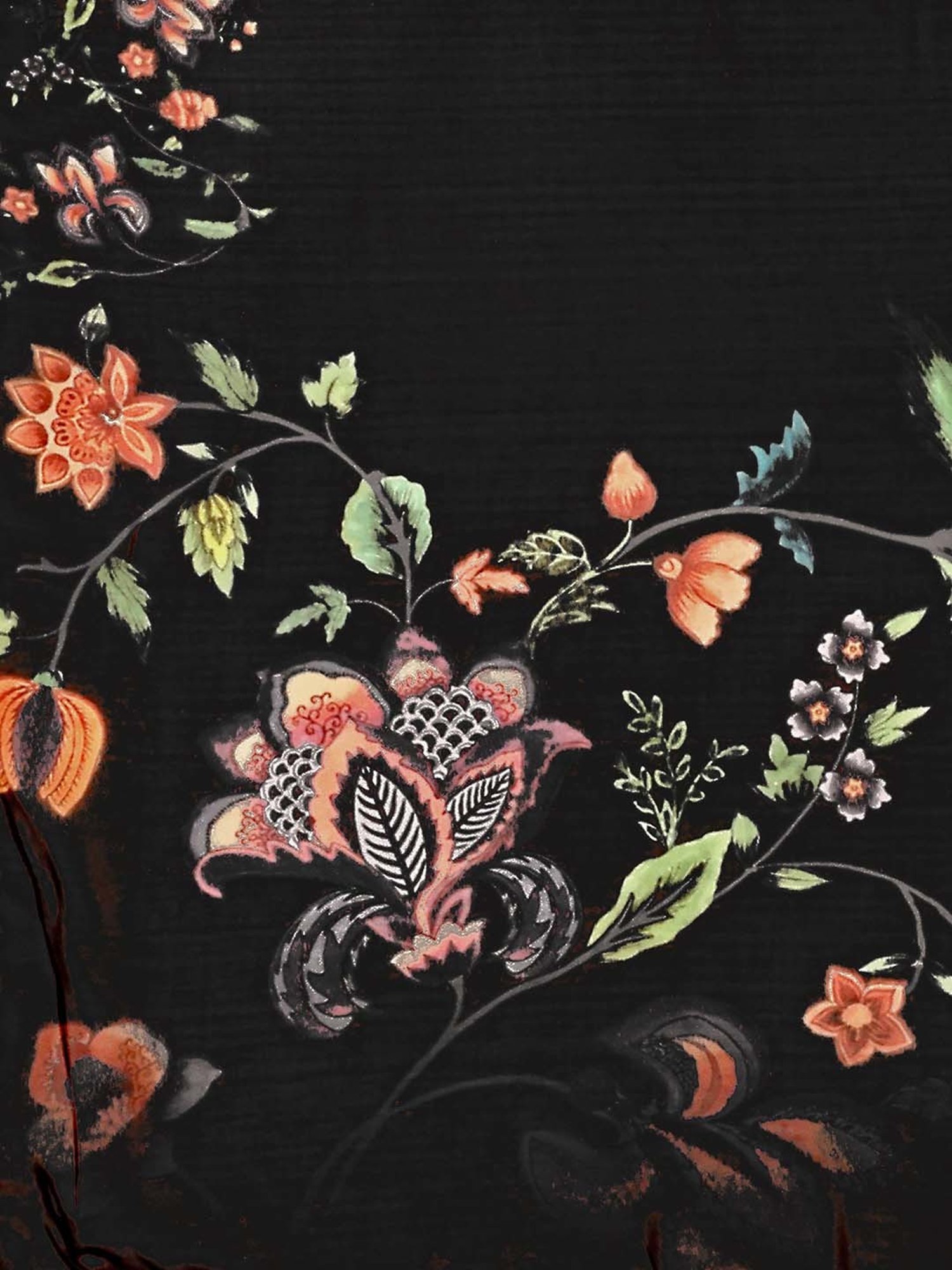 PURVAJA Black Printed Lehenga Choli Set With Dupatta