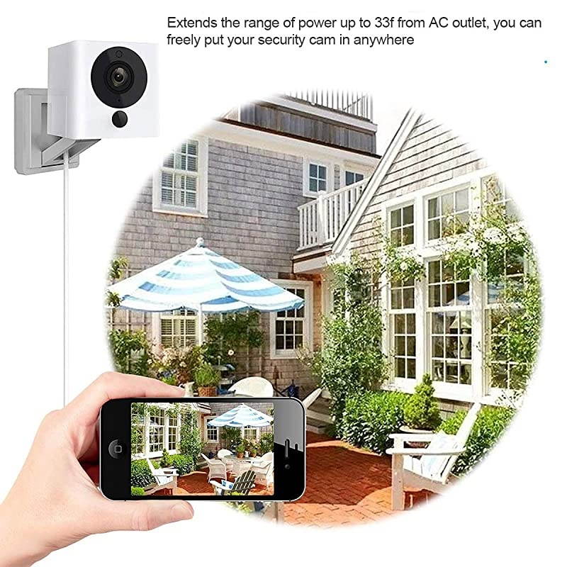 2-Pack 33Ft Power Extension Cable Charging Cord Compatible with Wyze Cam/Wyze Cam Pan, Blink XT Cam, Zmodo Cam, Furbo Dog, Arlo Q, Netvue Cam etc