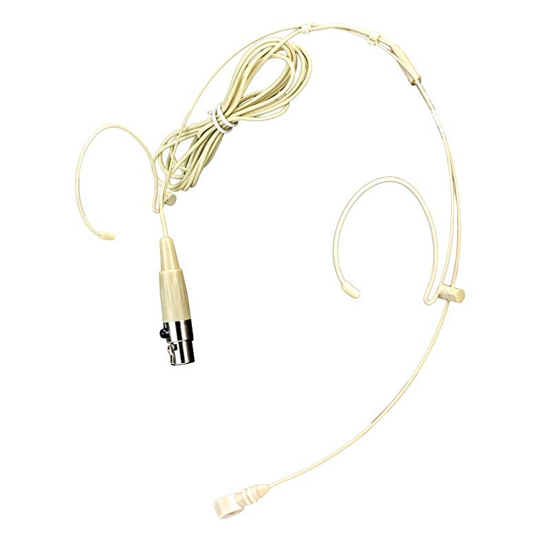 HM20U Headworn Unidirectional Microphone Lightweight handsfree microphone use for singers aerobics instructors teachers etc MiniXLR connection Beige color