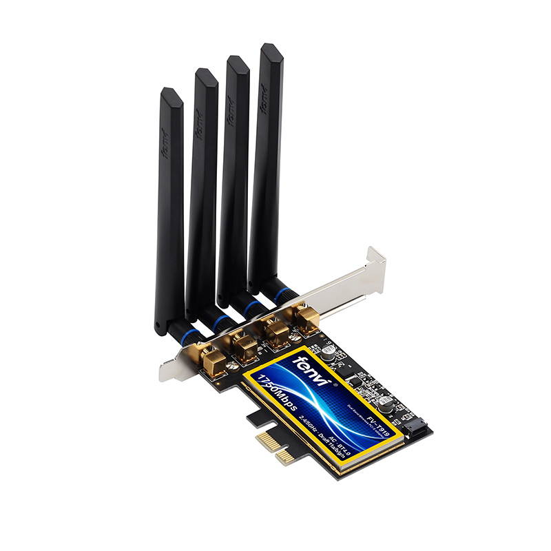 fenvi FV-T919 Hackintosh 1750Mbps PCI-E Bluetooth 4.0 Wireless Wifi Adapter BCM94360CD macOS Catalina Wifi Card For PC, Up to 1300Mbps (5Ghz) + 450Mbps(2.4Ghz), Dual Band 802.11ac, Airdrop / Handoff