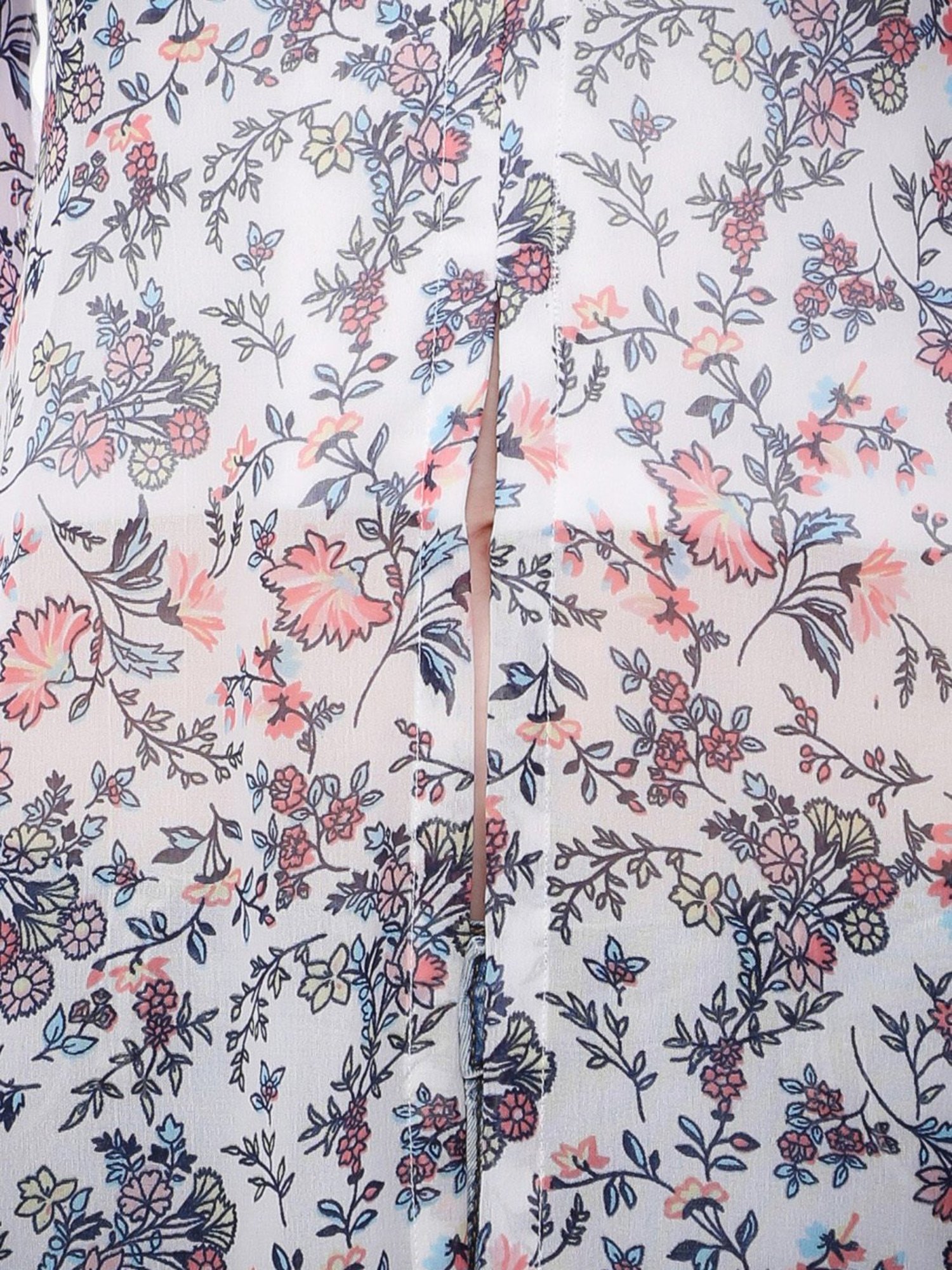 Scorpius White Floral Print Long Top