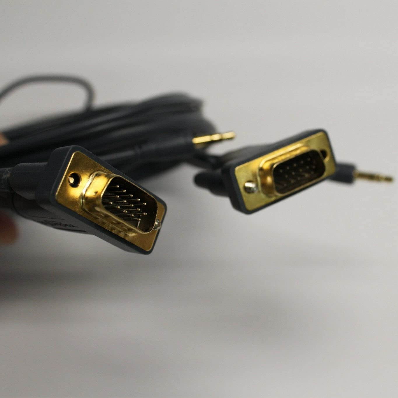 HJFPOWERCORD Replacement for Rocketfish RF-PCC121 SVGA VGA Cable with 3.5mm Stereo Audio Cord Replacement for PC Monitor