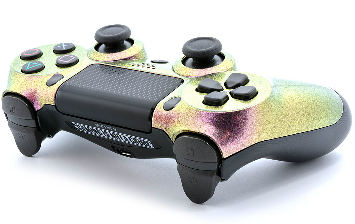 "Snow Chameleon" Ps4 PRO Custom UN-MODDED Controller Exclusive Unique Design with CUSTOM LIGHTBAR