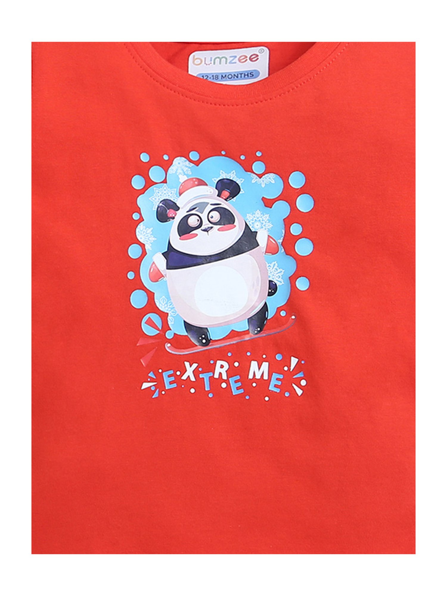 Bumzee Kids Sky Blue & Red Printed T-Shirt (Pack Of 2)