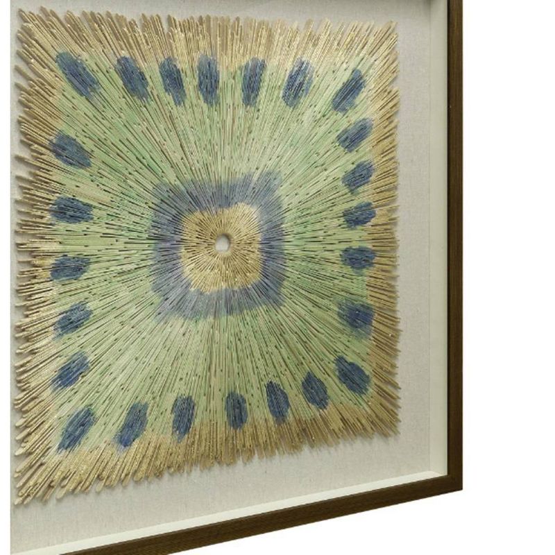 Wood Square Shadow Sculpture Wall Art Design White - StyleCraft