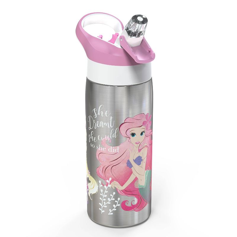 Disney Princess 19oz Stainless Steel Water Bottle Pink/Black - Zak Designs