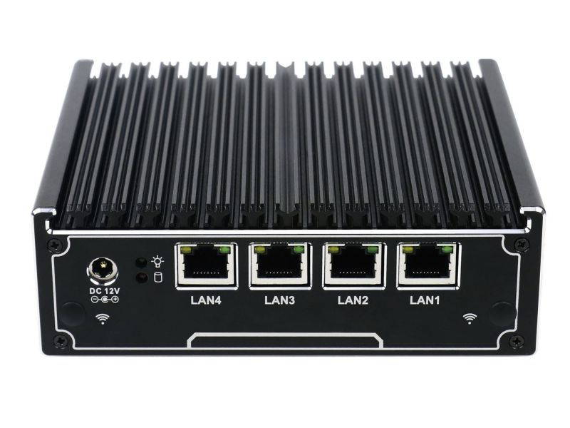Firewall Micro Appliance/Fanless Mini PC with Intel Celeron J1900 Quad Core, 4 LAN Ports, 8GB RAM 128GB mSATA SSD