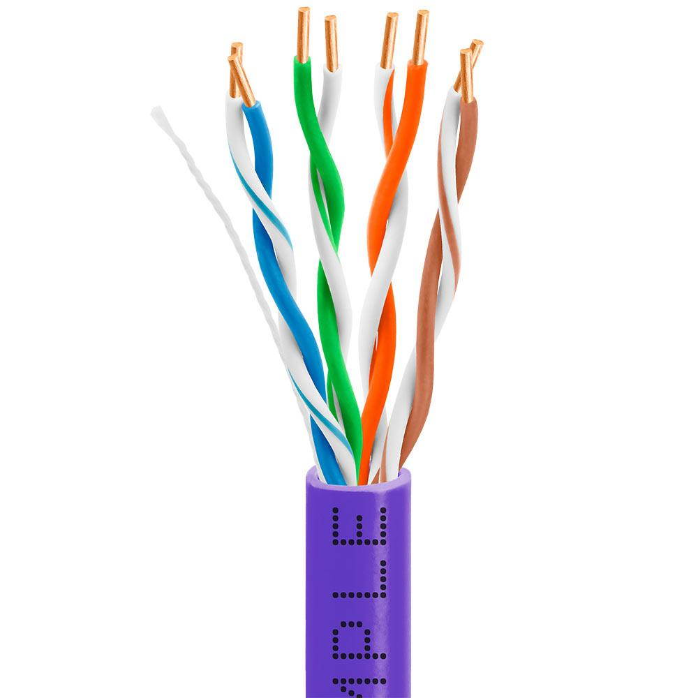 Cmple - Cat-5E Bulk Cable 350MHz UTP 24AWG Bare Copper CMR Rated 1000FT Purple