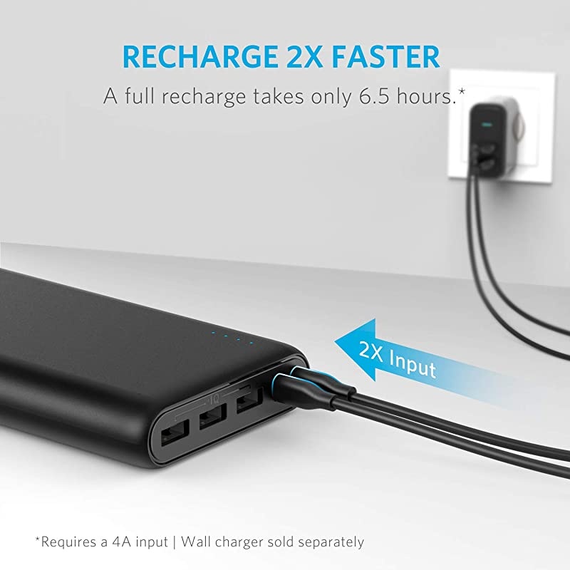PowerCore 26800 Portable Charger 26800mAh External Battery with Dual Input Port and DoubleSpeed Recharging 3 USB Ports for iPhone iPad Samsung Galaxy Android and Other Smart Devices