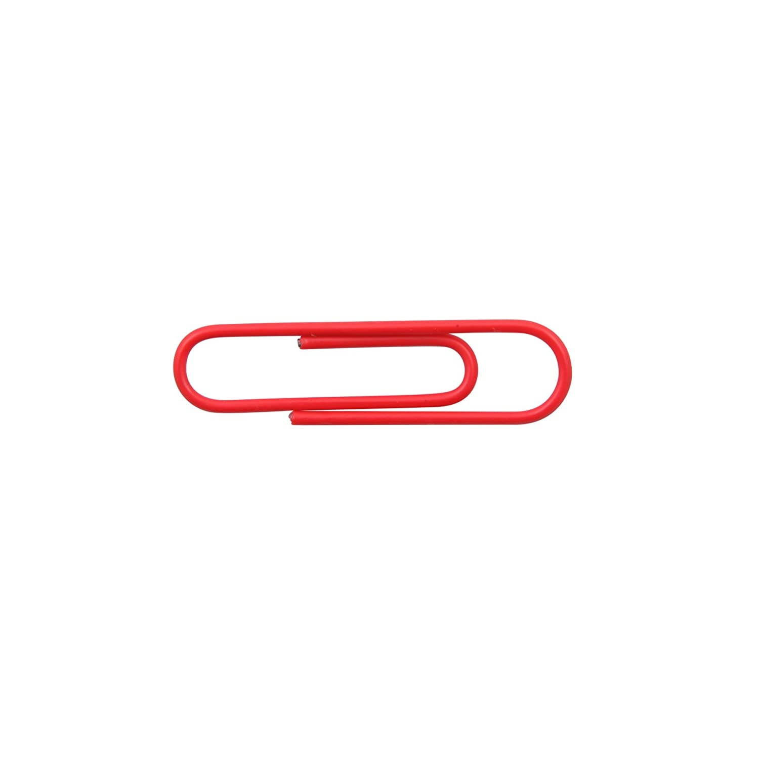 BAUES5020 - Paper Clips, 1-3/8, standard, Vinyl, 100/PK, Red