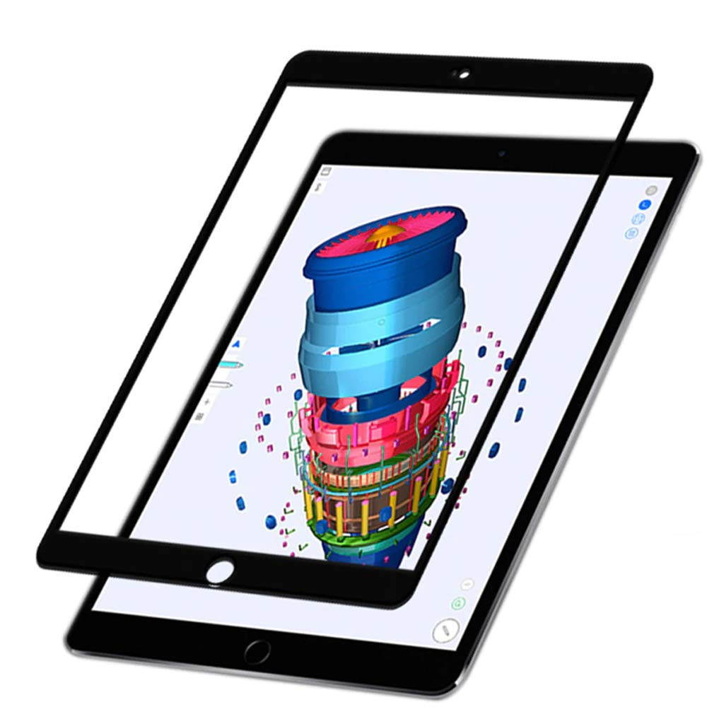 iPad 9.7 Screen Protector, Fits iPad Air 1/Air 2/Pro 9.7/5th(2017)/6th(2018), Tempered Glass Screen Clear (Beveled Black) For Apple iPad 9.7-inch [1 Pack]