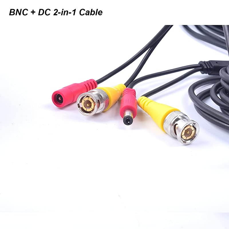 50 Feet  AllinOne BNC Video Power DC Extension Cable for CCTV Security Camera Home Surveillance ClosedCircuit TV System