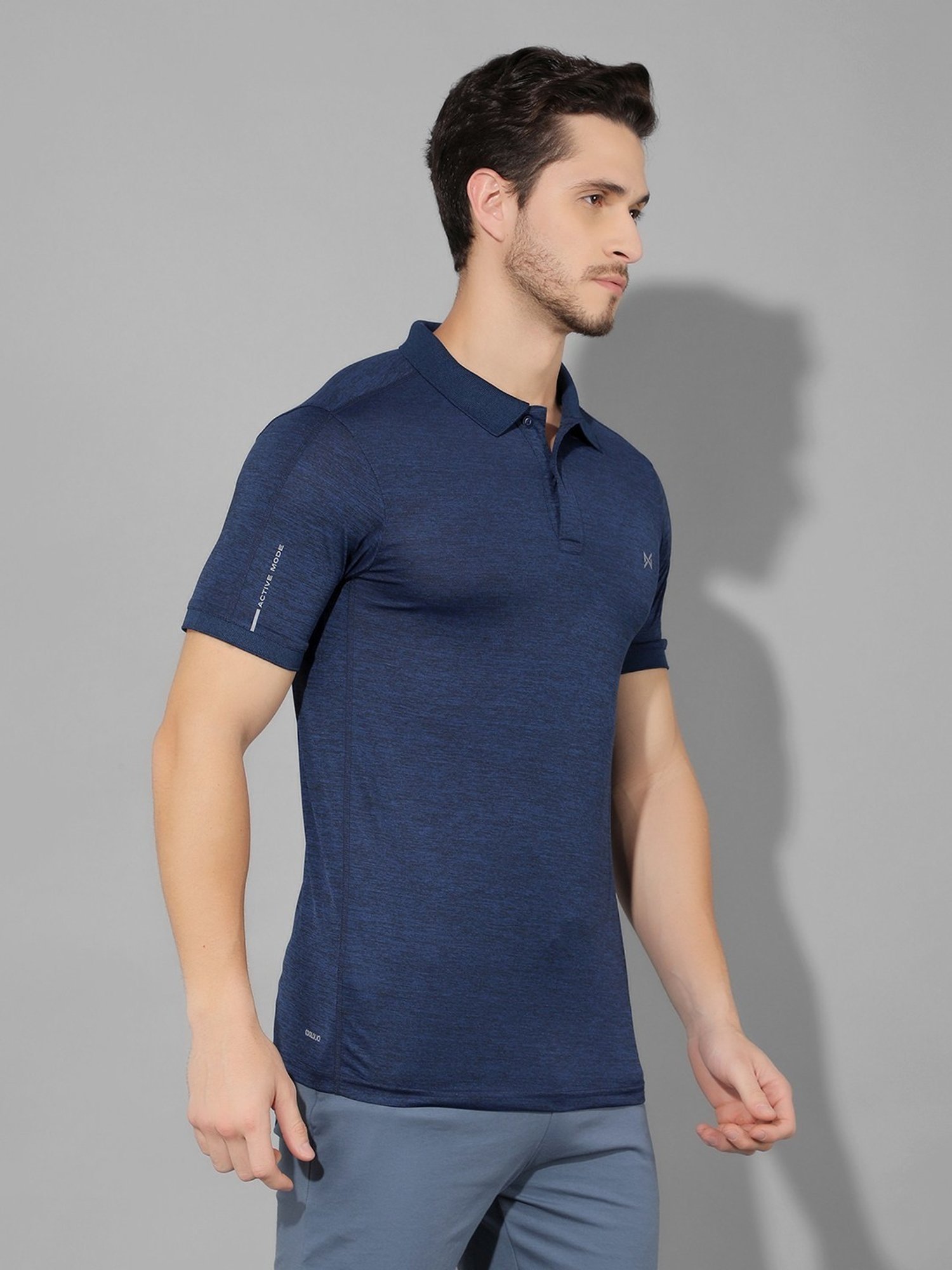 Force NXT Indigo & Grey Regular Fit Sports Polo - Pack Of 2