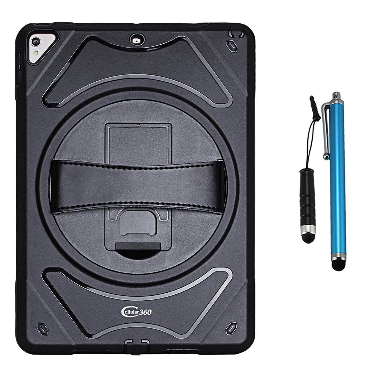 Cellular360 Drop Proof Case with 360 Degree Swivel Stand and Handle for iPad Mini 1 iPad Mini 2 iPad Mini 3 (Black)