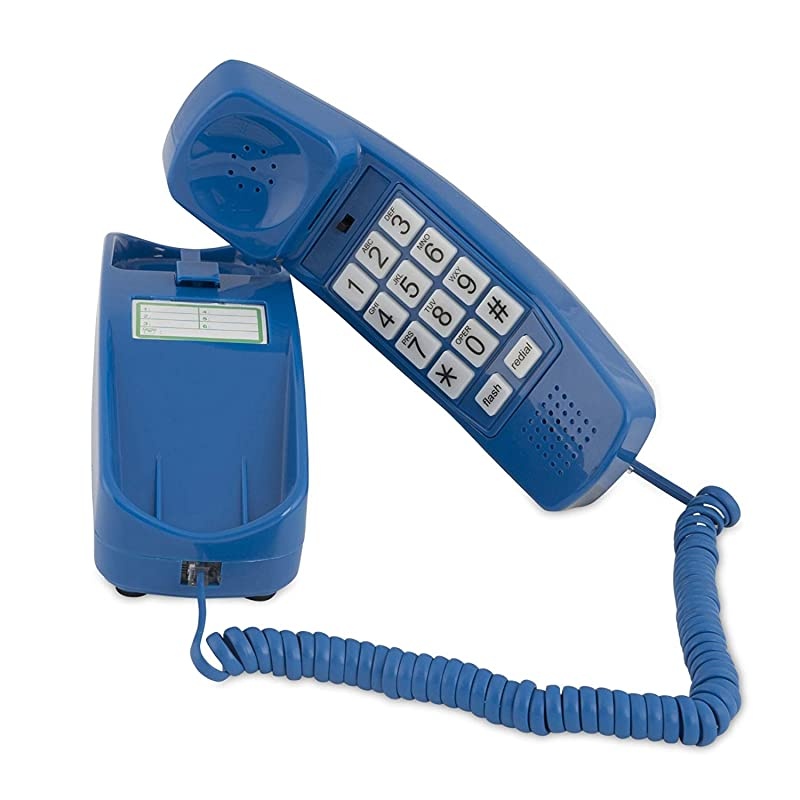 Phone - Phones for Seniors - Phone for Hearing impaired - Classic Blue - Retro Novelty Telephone - an Improved Version of The Princess Phones in 1965 - Style Big Button