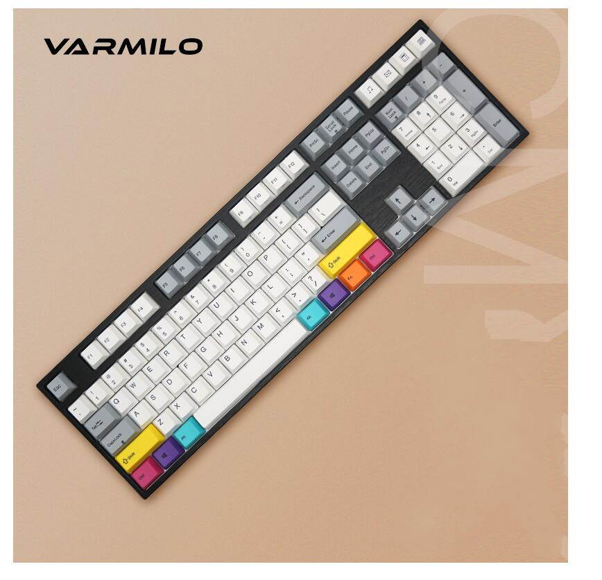 Varmilo  Ergonomic Design, Cool Exterior 87 Keys USB Wired Cable Detachable Cherry MX Mechanical Gaming  Keyboard With White Backlit For Office And Game, PBT Keycaps - VA87M Nordic Summit Verison
