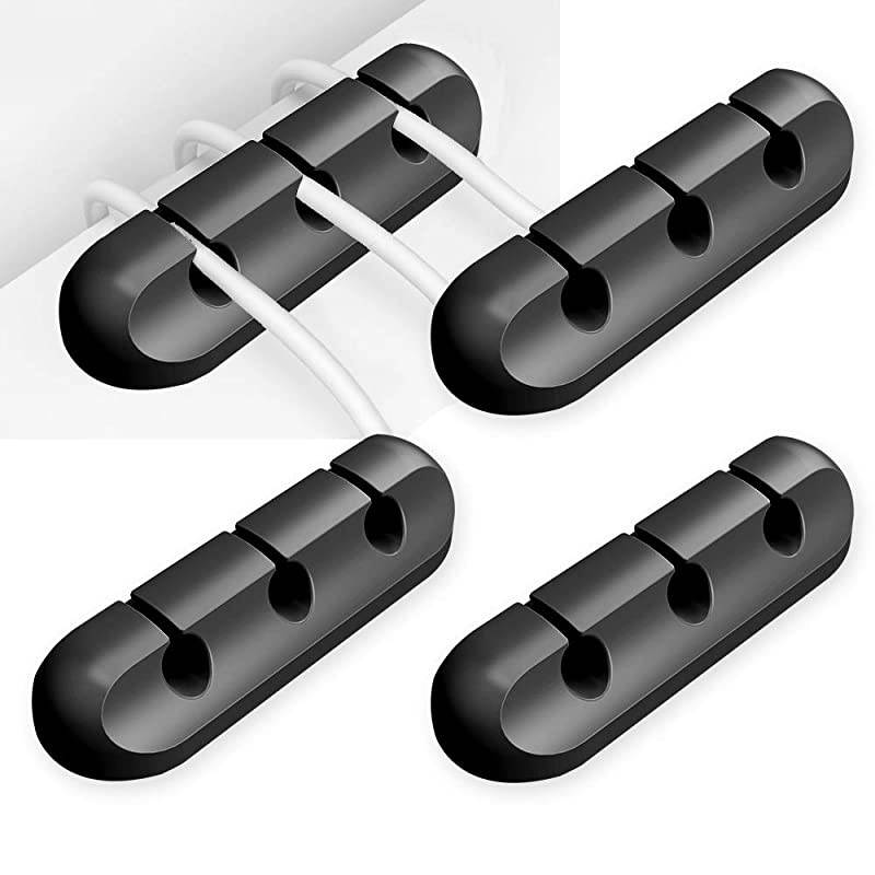 4 Packs Cable Clips  Adhesive Desk Cable Management Cord Organizer Wire Holders Suitable for Home and Office Power Cords Charging Cables Mouse Cable etc 3333 Combination