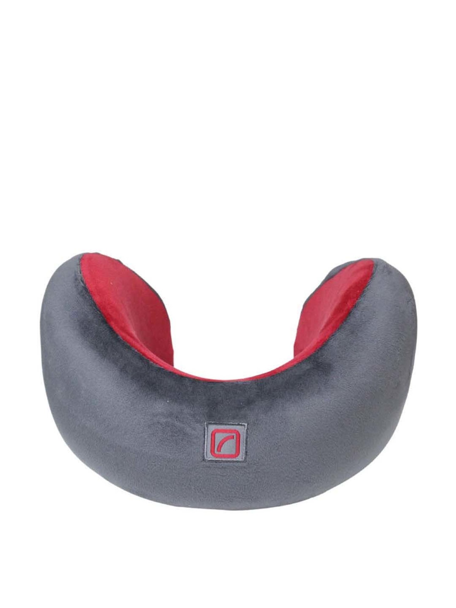 Travel Blue Grey & Red Memory Foam Neck Pillow