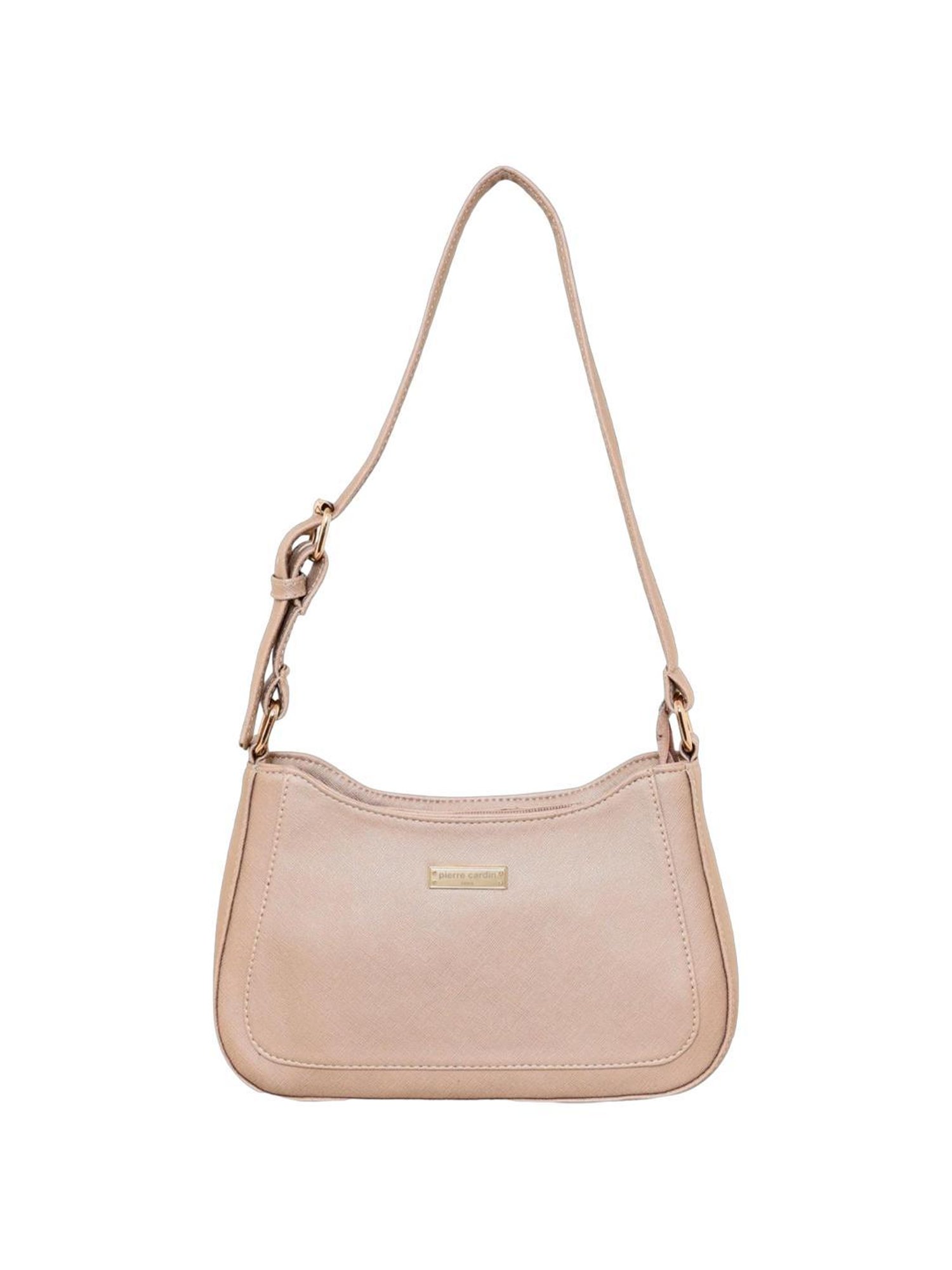 Pierre Cardin Beige Solid Shoulder Handbag