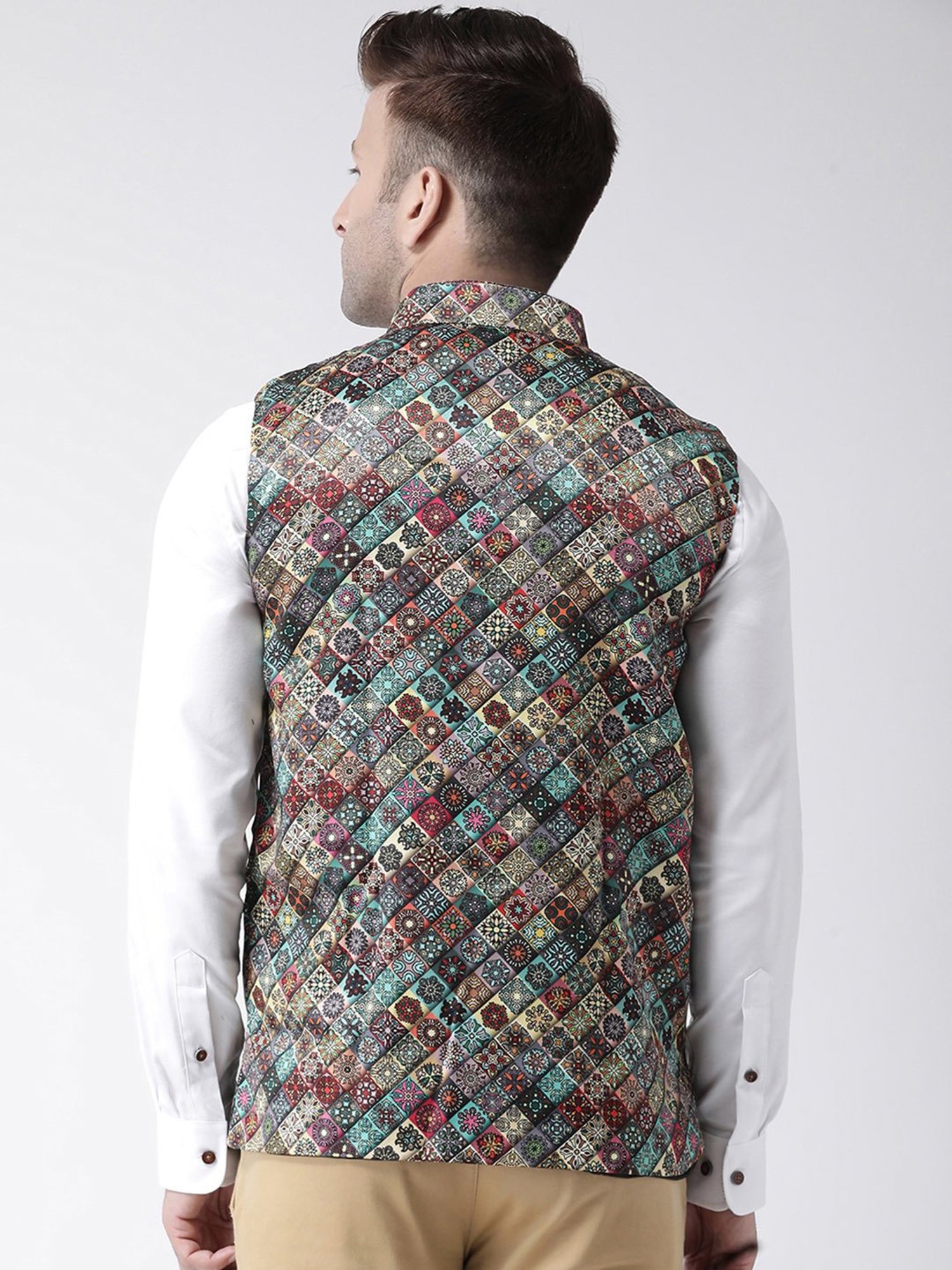 Hangup Plus Multicolor Regular Fit Printed Nehru Jacket