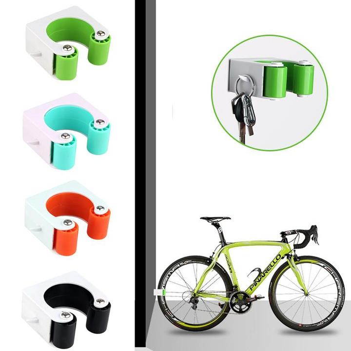 Bicycle Rack Storage Portable Road Bike Parking Buckle Wall Mount Bicycle Display Vertical Rack Mountain Road bike (blue)