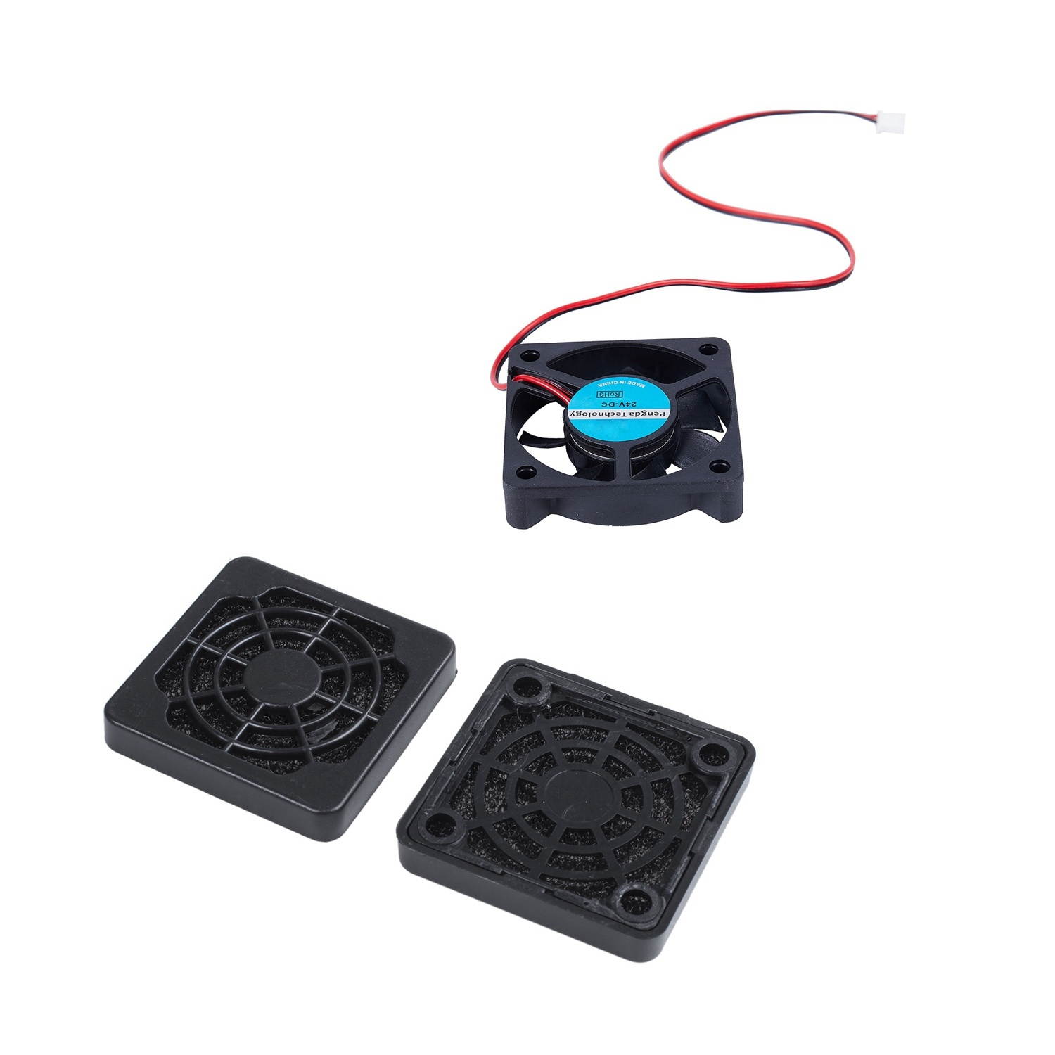 2 Pcs Square Dustproof Filter 40Mm Pc Case Fan Mesh & 1 Pcs 3D Printer 24V Cooling Fan 50Mm Extruder Fan