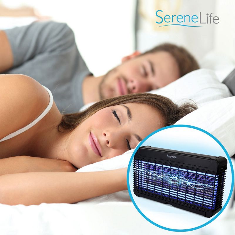 SereneLife PSLBZ56 Indoor Home Electric UV LED Lamp Insect/Bug Zapper Pest Control Trap w/ Hanging Hook for Flying/Crawling Insects, Flies, Mosquitos