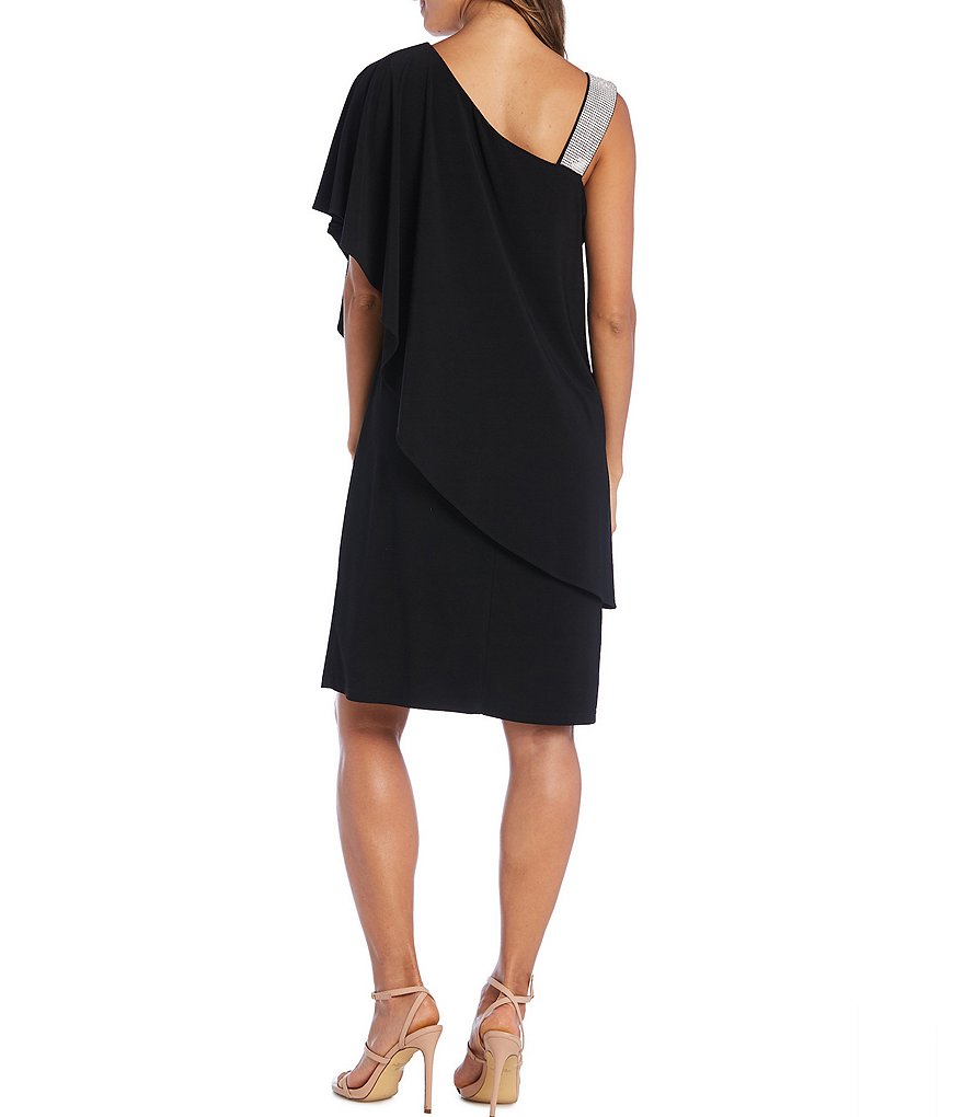 Laundry by Shelli Segal Ruffle Front Stretch Crepe Faux Wrap Dress