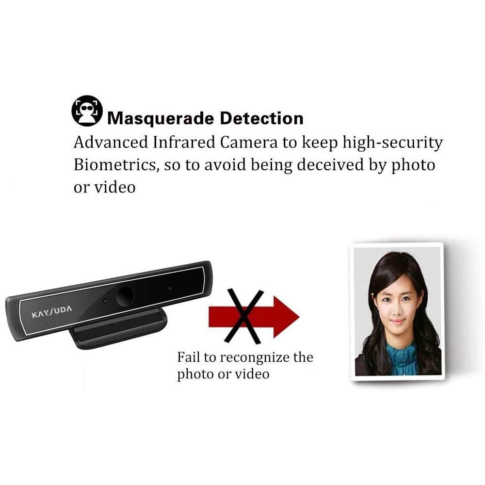 Face Recognition USB IR Camera for Windows Hello Windows 10, RGB 720P Webcam with Microphone for Streaming Video Conference and Recording, Skype for Windows