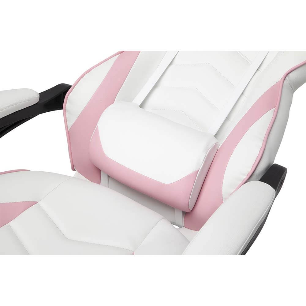 RESPAWN 110 Racing Style Gaming Chair, Reclining Ergonomic Leather Chair with Footrest, in White (RSP-110-WHT)
