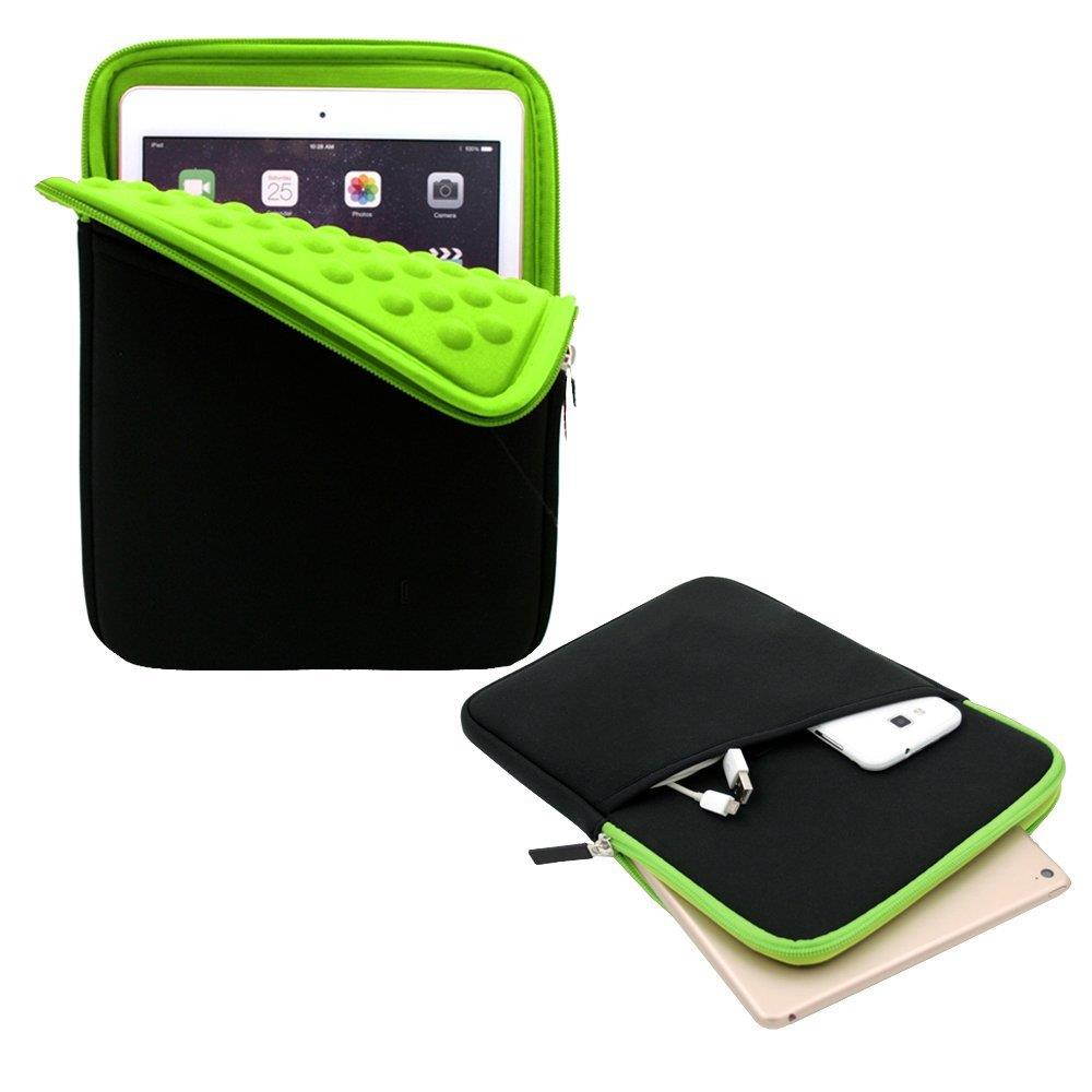 Lacdo Shockproof Tablet Sleeve Case for iPad Pro 10.5 inch | 9.7 inch New iPad | iPad Pro | iPad Air 2 | iPad 4, 3 | Samsung Galaxy Tab 10.1 Inch Protective Bag, fit Apple Smart Keyboard, Green/Black