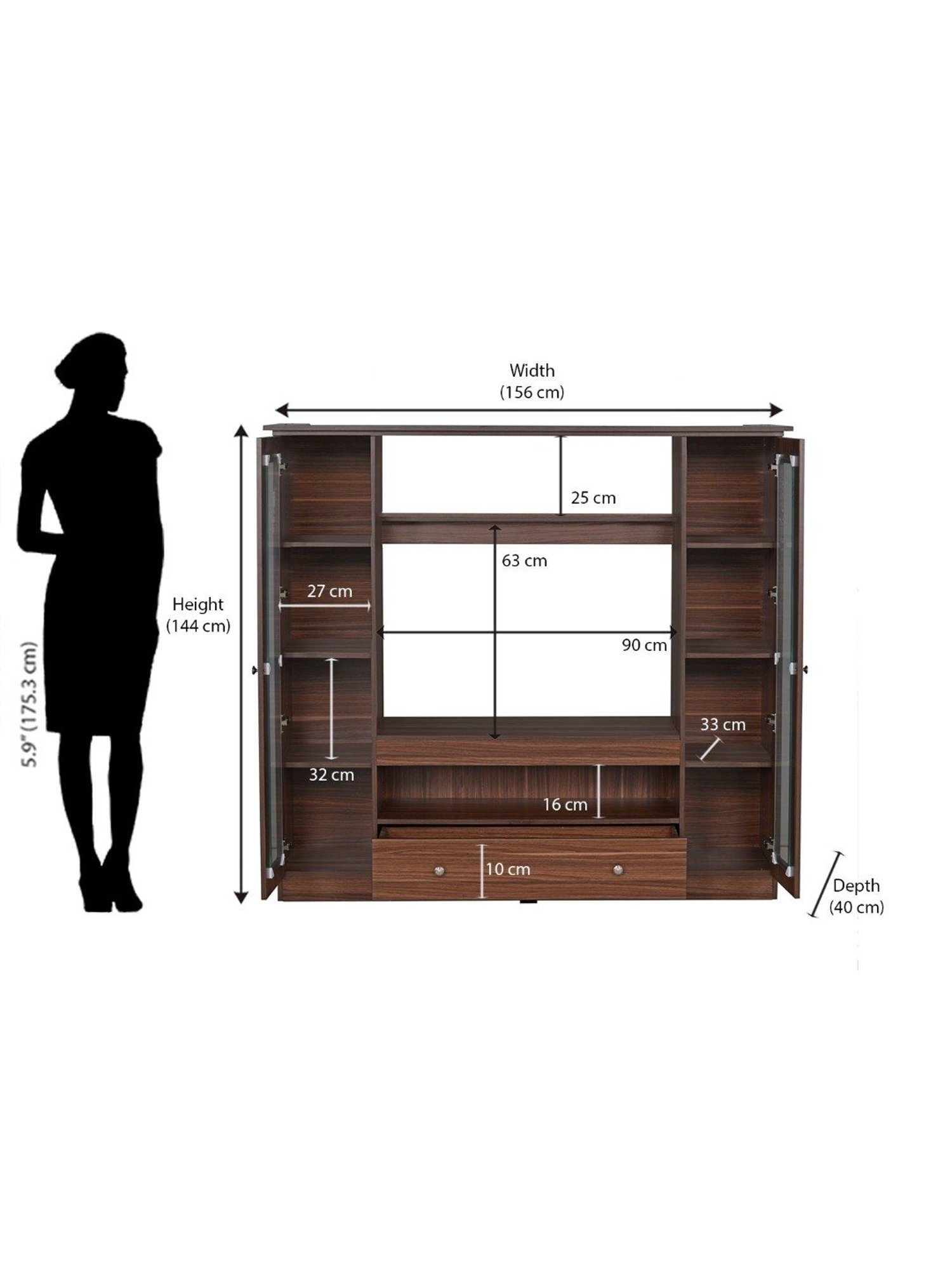 Nilkamal Cora White Engineered Wood TV Entertainment Unit with 2 Shelves