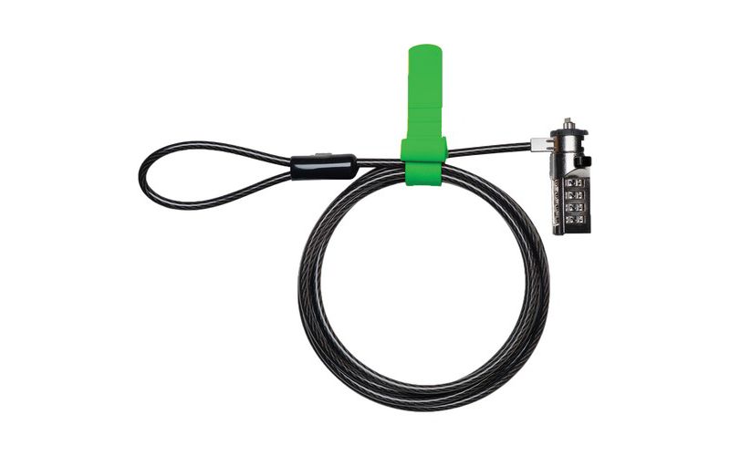 ChargeTech Anti-theft Combination Lock - Black - Stainless Steel - 6 ft - For Smartphone, Tablet, Notebook, Computer, Charging Station