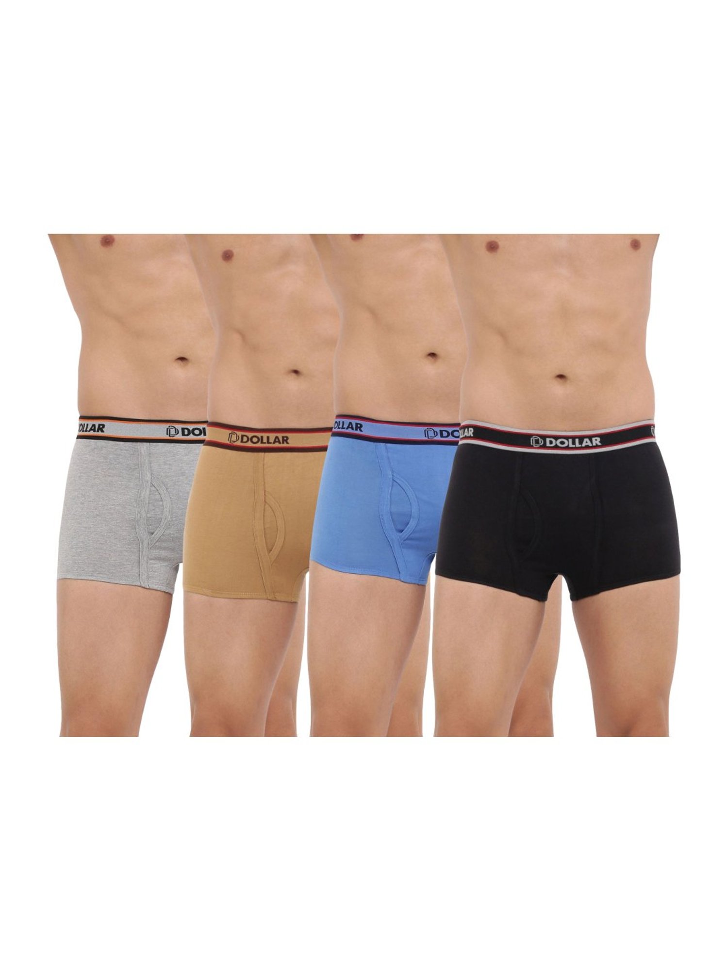 Dollar Bigboss Assorted Color Cotton Trunks (Pack Of 4)