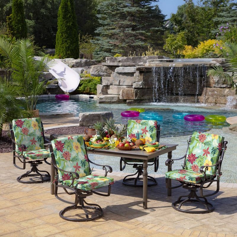 Arden Selections Elea Tropical Outdoor High Back Dining Chair Cushion