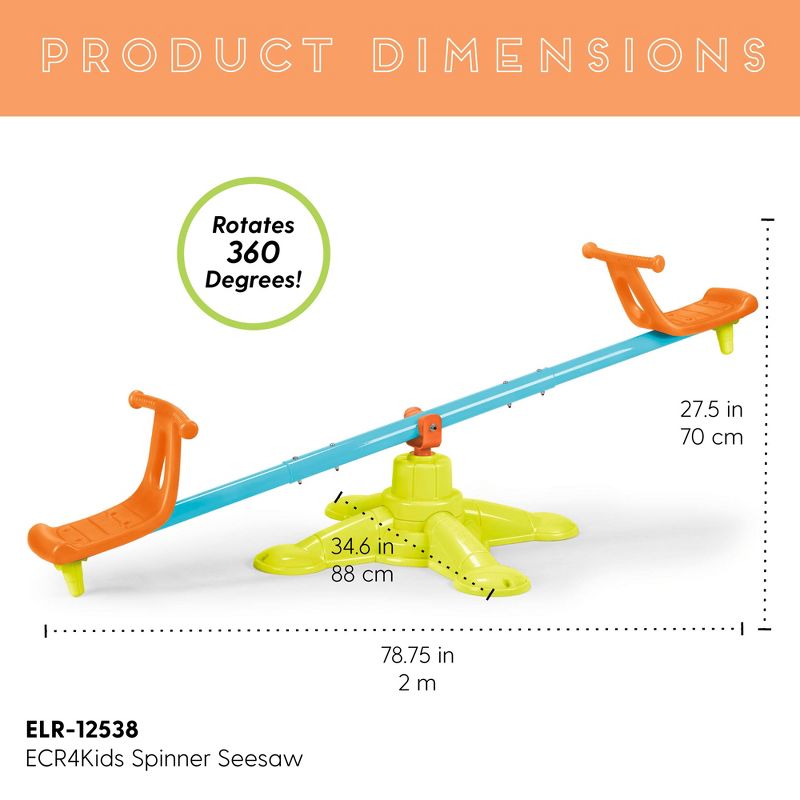 ECR4Kids Spinner Seesaw - Spinning 360 Degree Teeter-Totter for Kids for Backyard or Playground