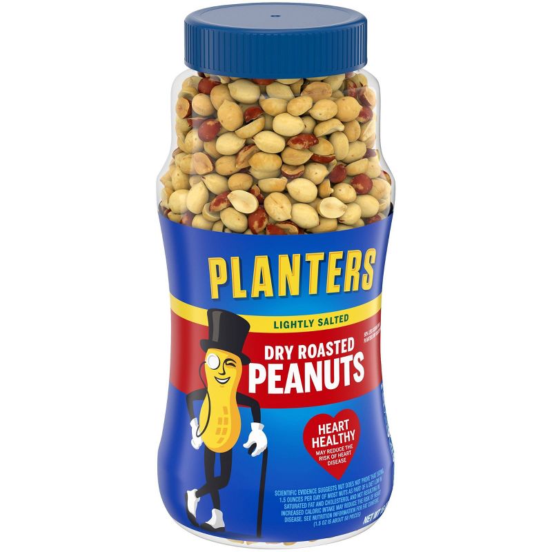 Planters Heart Healthy Lightly Salted Dry Roasted Peanuts - 16oz