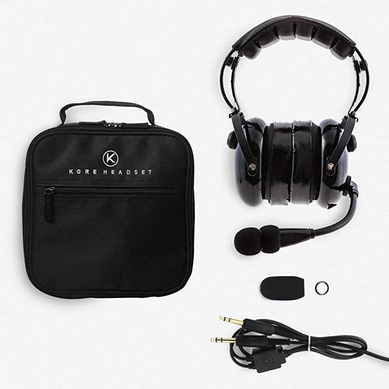 KA-1 Premium Gel Ear Seal PNR Pilot Aviation Headset with MP3 Support and Carrying Case