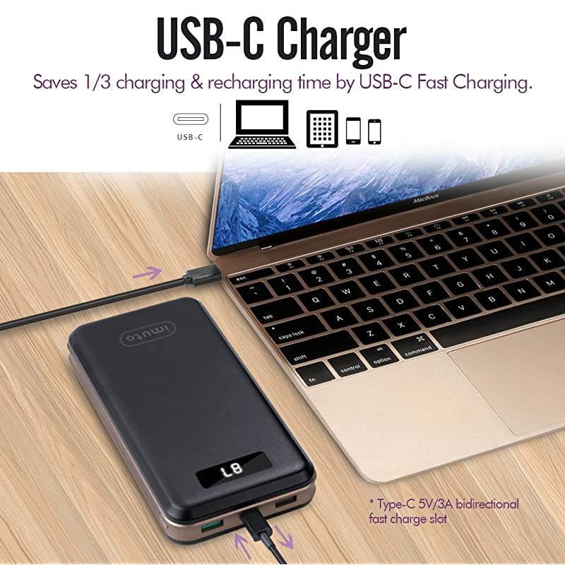 Updated 30000mAh Power Bank PD 18W,  QC3.0 USB C Portable Charger with 3 Outputs External Battery Pack Cell Phone Charger Compatible with iPhone 12 Pro Max Samsung S10 iPad Pro MacBook Nintendo
