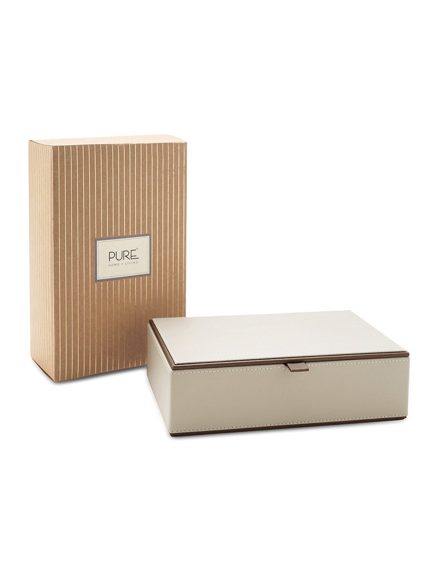 Pure Home and Living Beige MDF Solid Storage Boxes