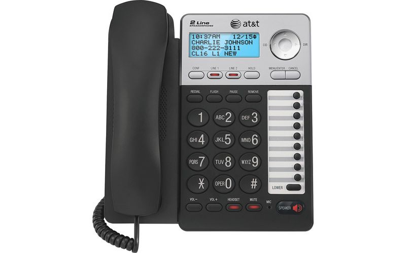 AT&T ML17929 Standard Phone - Silver - 2 x Phone Line - Speakerphone - Backlight