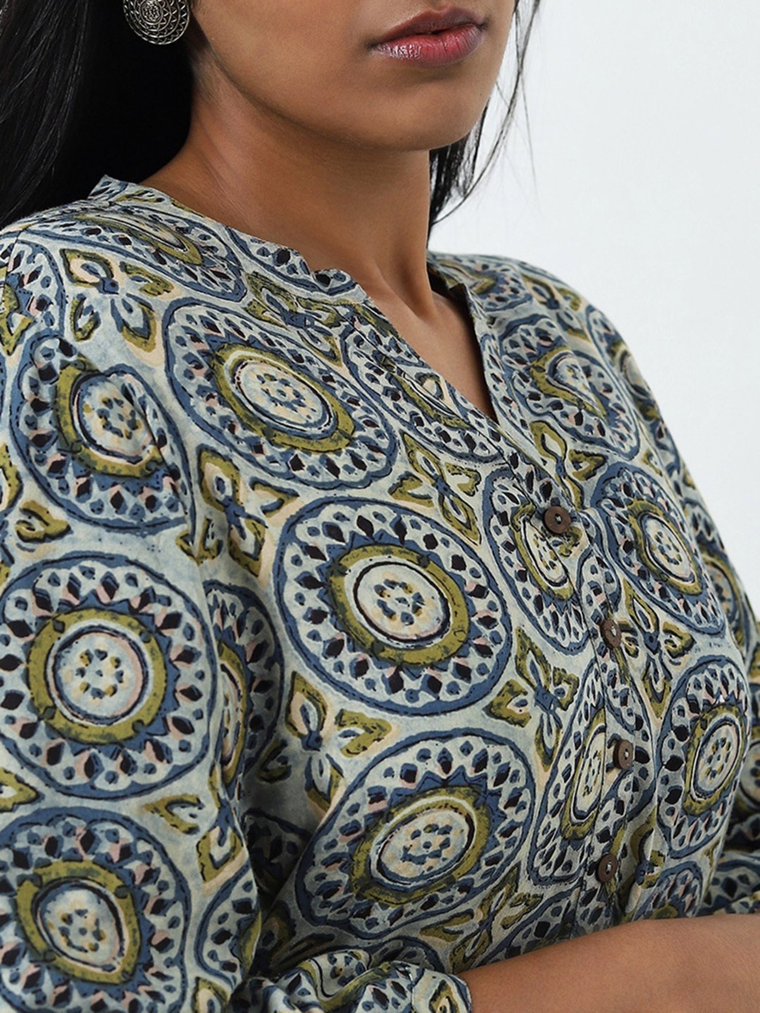 Diza by Westside Green Printed Straight Kurti