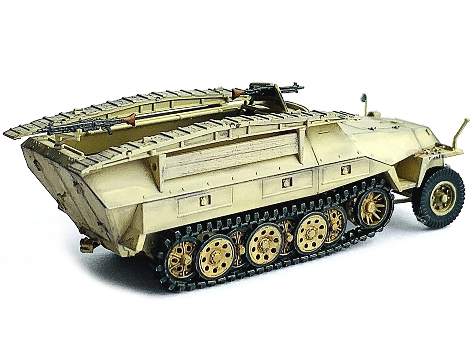 German Sd.Kfz. 251/7 Ausf.D Pionierpanzerwagen Armored Vehicle Beige with Bridging Equipment "NEO Dragon Armor" Series 1/72 Plastic Model by Dragon Models