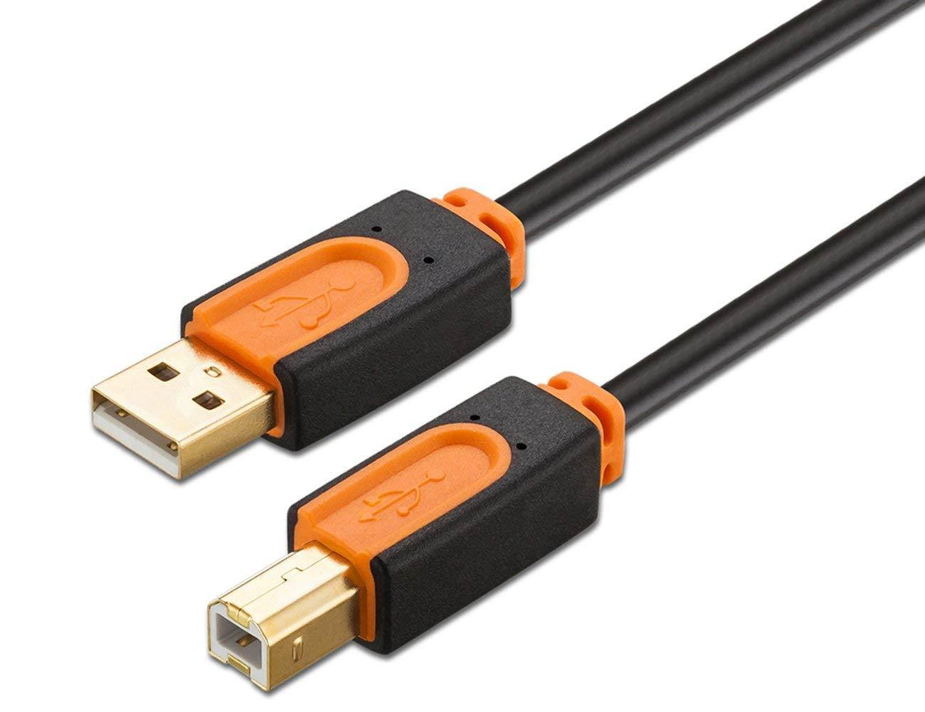 Printer Cable 25 ft, SNANSHI USB Printer Cable 25 Foot USB 2.0 Type A Male to Type B Male Printer Scanner Cable for HP, Canon, Lexmark, Epson, Dell, Xerox, Samsung etc