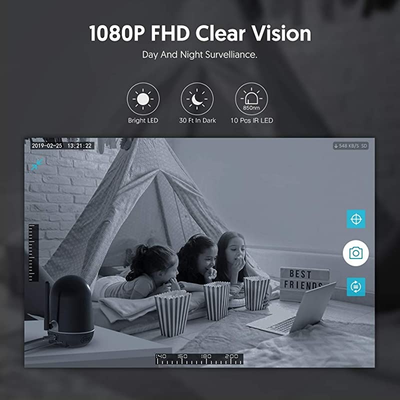 Dualband 24Ghz 5Ghz WiFi Camera Home Camera1080P Security Pet Camera Baby Monitor with TwoWay AudioMotion Detection