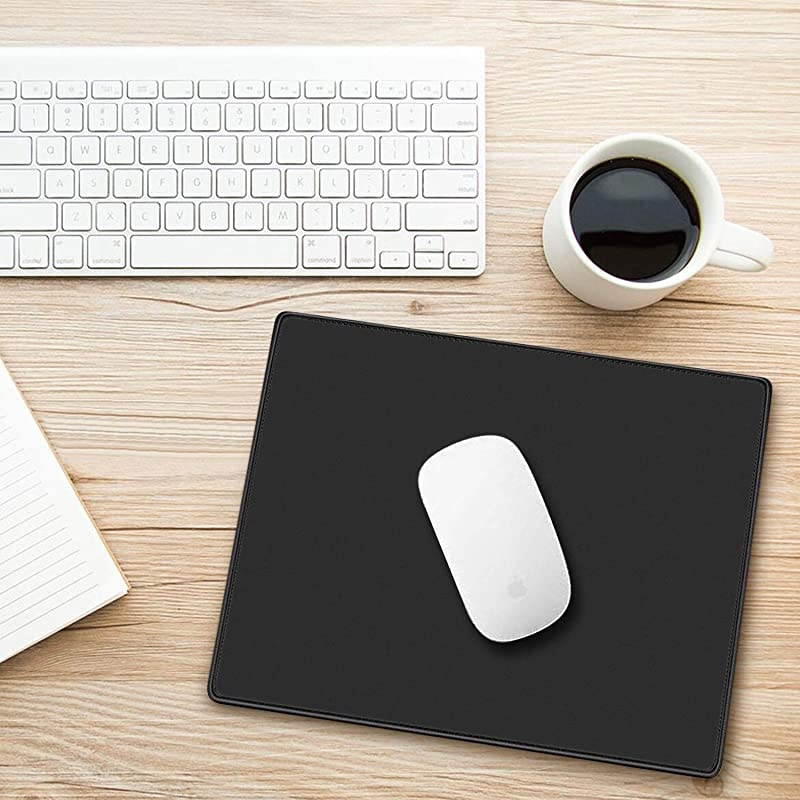 Pad with Stitched Edge 11&times;8.5&times;0.12 inches Premium-Textured Non-Slip Rubber Base Mat pad for Office & Home, Black (1 Pack)