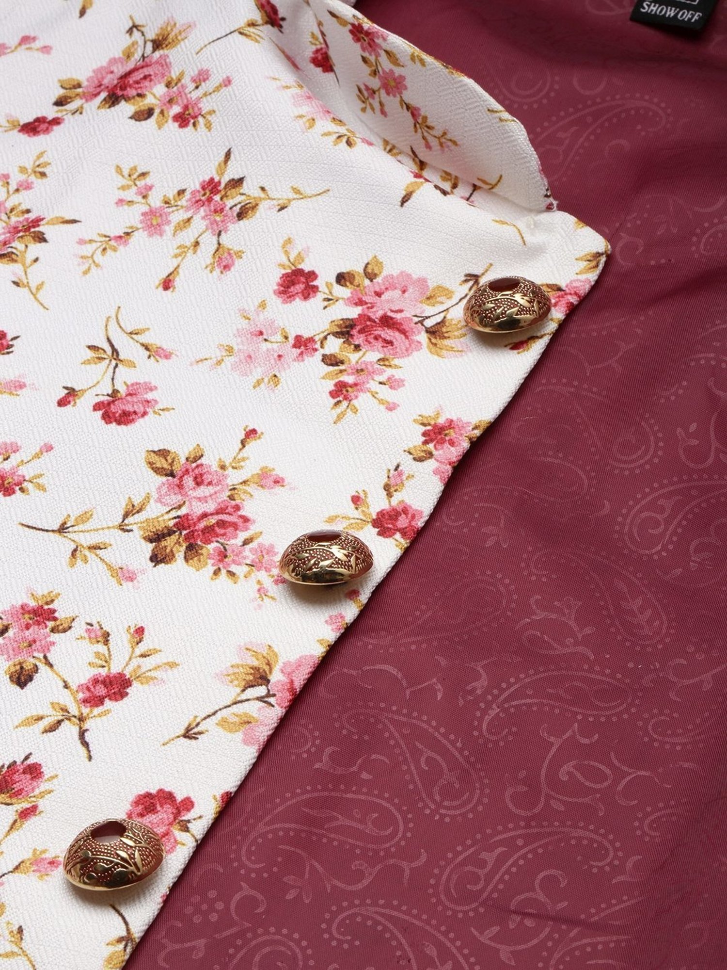 Fabindia Multicolor Regular Fit Printed Cotton Nehru Jacket